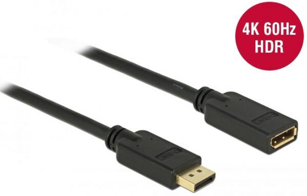 DeLock 83810 - DisplayPort 1.2 Verlängerungskabel 4K 60 Hz 2 m