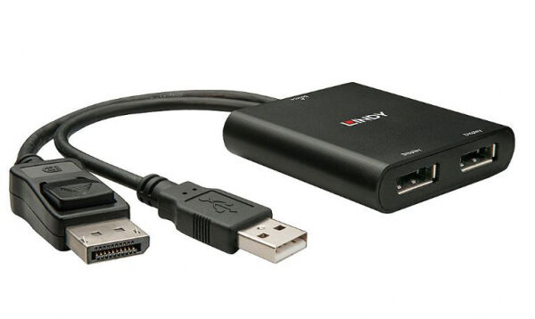 Lindy 38427 - 2 Port DisplayPort 1.2 MST Hub