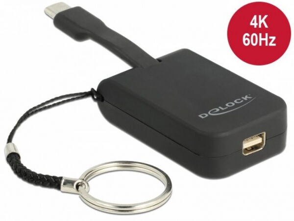 DeLock 63939 - USB Type-C Adapter zu mini DisplayPort (DP Alt Mode) 4K 60 Hz - Schlüsselanhänger