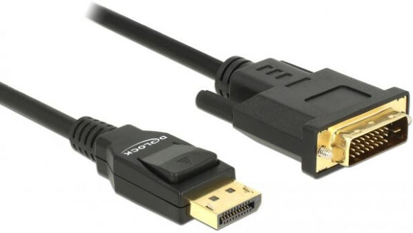 DeLock 85312 - Kabel DisplayPort 1.2 Stecker > DVI 24+1 Stecker Passiv 4K 30 Hz 1 m schwarz