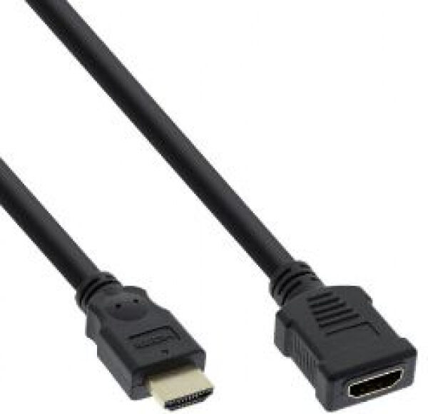 InLine 17632G - HDMI Verlängerung Stecker / Buchse schwarz - 2m