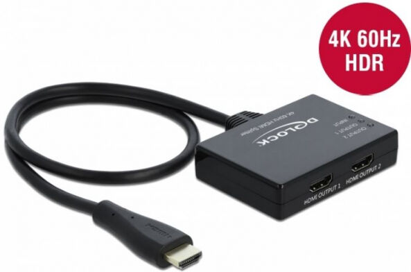 DeLock 87747 - HDMI Splitter 1 x HDMI in > 2 x HDMI out 4K 60 Hz