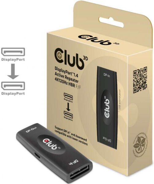 Club 3D CAC-1007 - Repeater DisplayPort 1.4 > DisplayPort 1.4 akt. Buchse/Buchse