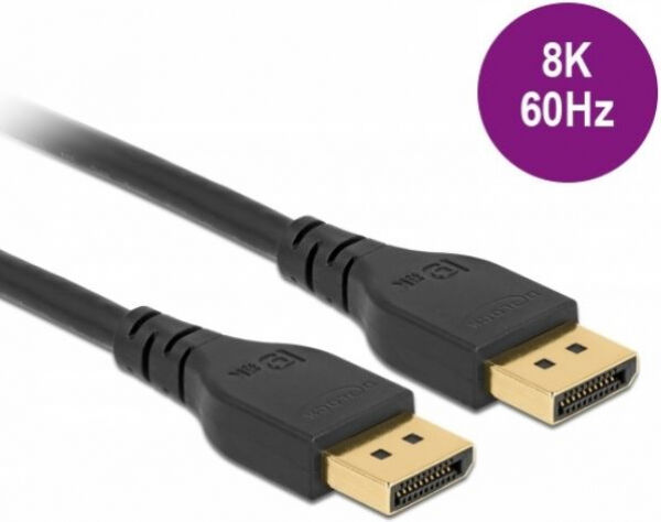 DeLock 85910 - DisplayPort Kabel 8K 60 Hz DP 8K zertifiziert ohne Einrastfunktion - 2m