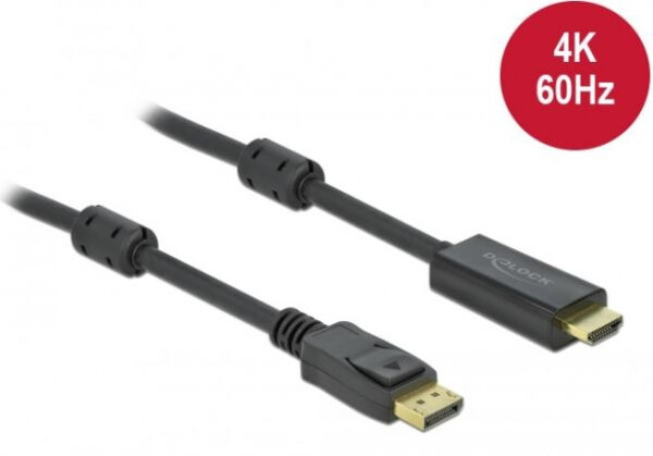 DeLock 85956 - Aktives DisplayPort 1.2 zu HDMI Kabel 4K 60 Hz - 2 m