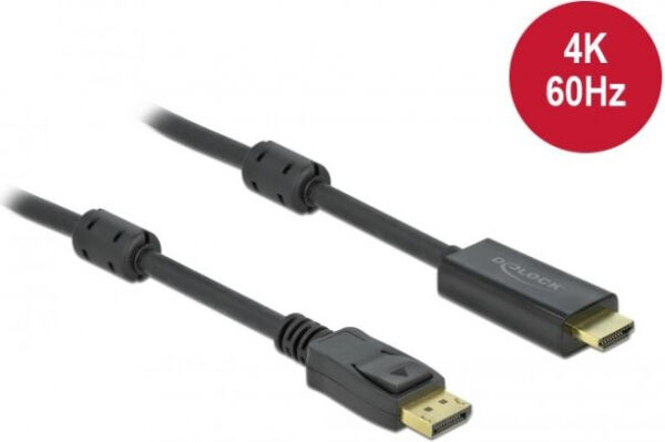 DeLock 85960 - Aktives DisplayPort 1.2 zu HDMI Kabel 4K 60 Hz - 10 m