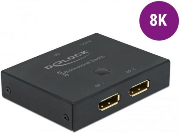 DeLock 11478 - DisplayPort 2 - 1 Umschalter bidirektional 8K 30 Hz