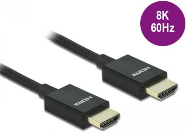 DeLock 85383 - Koaxiales High Speed HDMI Kabel 48 Gbps 8K 60 Hz schwarz - 0.5 m