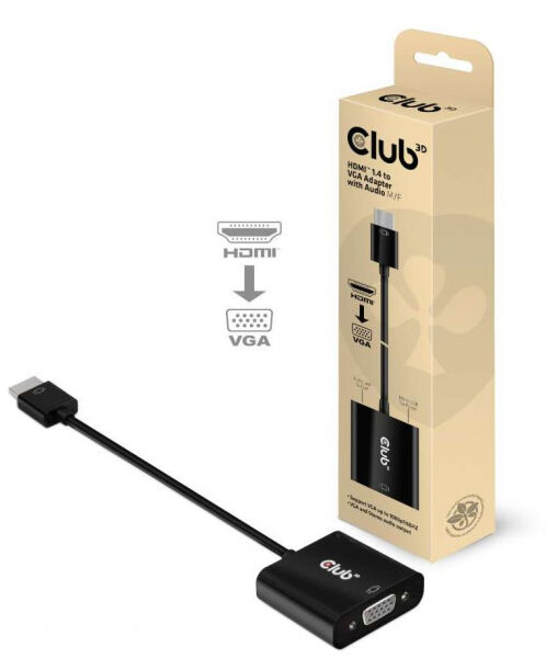 Club 3D CAC-1302 - HDMI 1.4 to VGA Adapter with Audio M/F