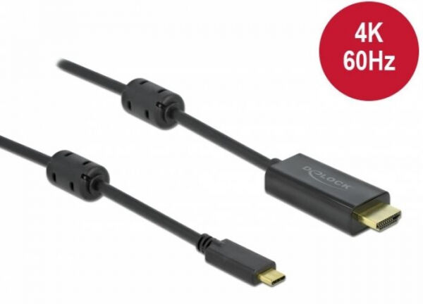 DeLock 85969 - Aktives USB Type-C zu HDMI Kabel (DP Alt Mode) 4K 60 Hz - 1m