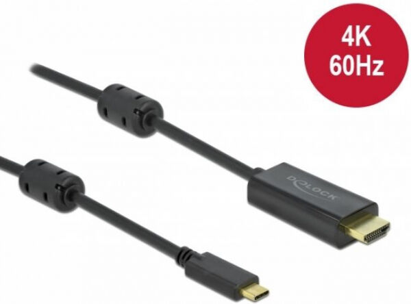 DeLock 85970 - Aktives USB Type-C zu HDMI Kabel (DP Alt Mode) 4K 60 Hz - 2m