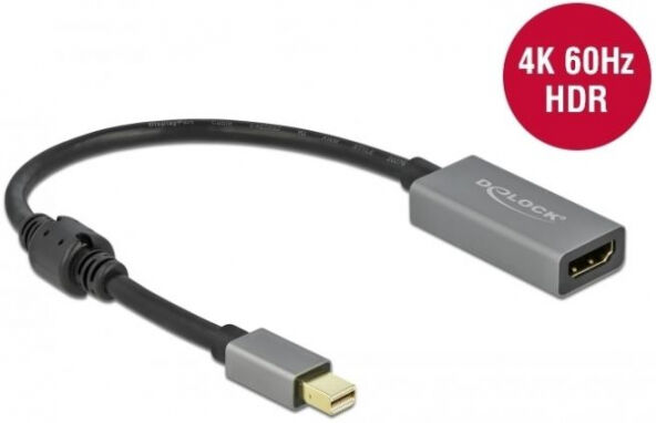 DeLock 66570 - Aktiver mini DisplayPort 1.4 zu HDMI Adapter 4K 60 Hz (HDR)