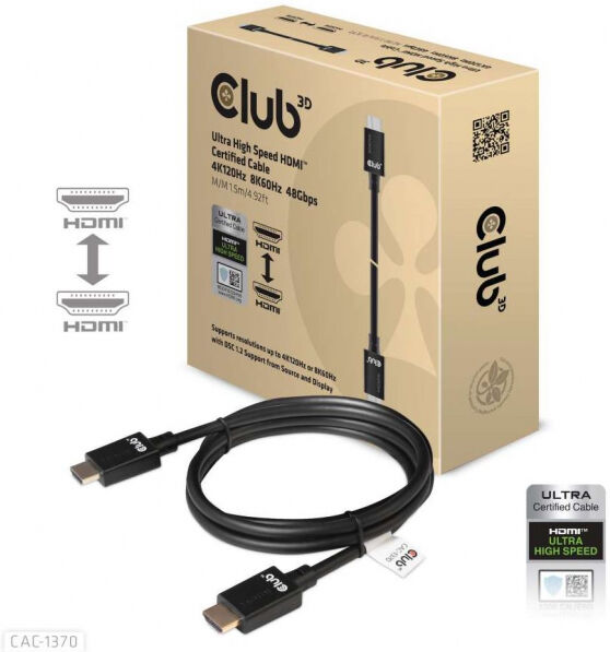 Club 3D CAC-1370 - Ultra High Speed HDMI 2.1 Kabel 4K120Hz / 8K60Hz - 1.5m