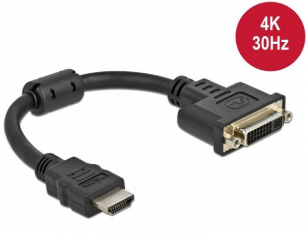 DeLock 65206 - Adapter HDMI Stecker zu DVI 24+5 Buchse 4K 30 Hz 20 cm