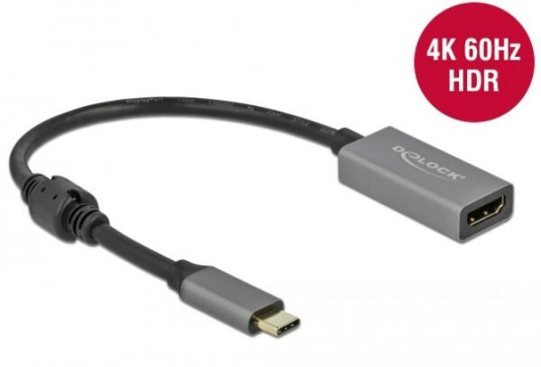 DeLock 66571 - Aktiver USB Type-C zu HDMI Adapter (DP Alt Mode) 4K 60 Hz (HDR)