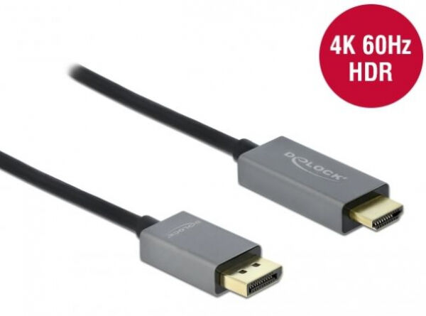 DeLock 85929 - Aktives DisplayPort 1.4 zu HDMI Kabel 4K 60 Hz (HDR) - 2 m