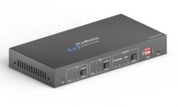 PureLink PureTools PT-MA-HD42UHD - 4x2 4K 18Gbps HDMI Matrix Switcher mit Downscaler und Audioauskopplung