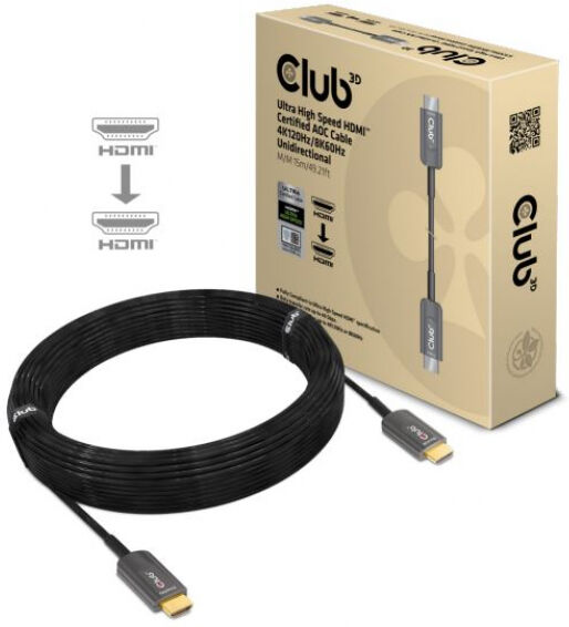 Club 3D CAC-1377 - Ultra High Speed HDMI zertifiziertes AOC Kabel - 4K120Hz/8K60Hz unidirektional - 15m