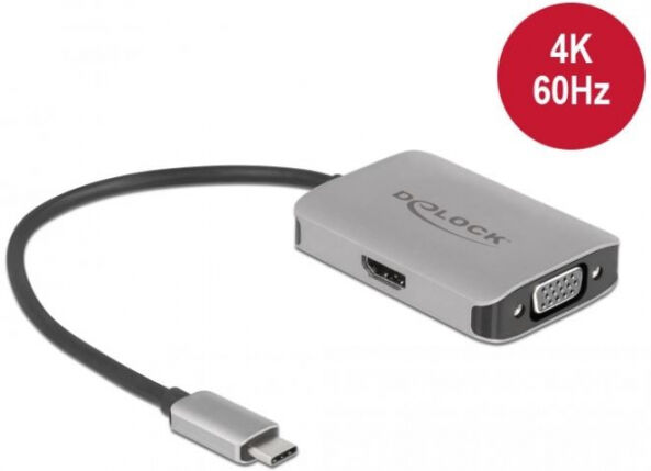 DeLock 87776 - USB Type-C Splitter (DP Alt Mode) > 1 x HDMI + 1 x VGA out