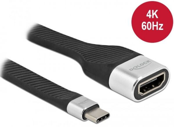 DeLock 86933 - FPC Flachbandkabel USB Type-C zu HDMI (DP Alt Mode) 4K 60 Hz - 14 cm