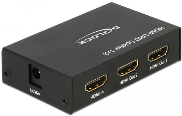 DeLock 18682 - HDMI UHD Splitter 1 x HDMI in > 2 x HDMI out 4K