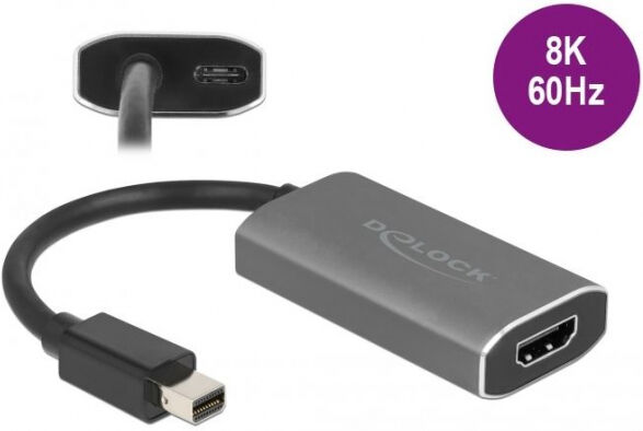 DeLock 86979 - Aktiver mini DisplayPort 1.4 zu HDMI Adapter 8K mit HDR Funktion