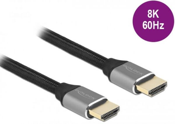 DeLock 83994 - Ultra High Speed HDMI Kabel 48 Gbps 8K 60 Hz grau 0.5m zertifiziert