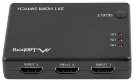 Lanberg SWV-HDMI-0003 - HDMI auf 3 x HDMI 2.0b Switch / 4K / MicroUSB-Port