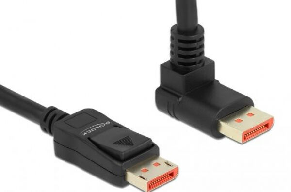 DeLock 87056 - DisplayPort 1.4 Kabel Stecker gerade zu Stecker 90 Grad oben gewinkelt 8K 60 Hz - 3 m