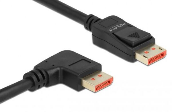 DeLock 87060 - DisplayPort 1.4 Kabel Stecker gerade zu Stecker 90 Grad rechts gewinkelt 8K 60 Hz - 1 m