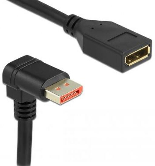 DeLock 87093 - DisplayPort 1.4 Verlängerungskabel Stecker 90 Grad unten gewinkelt zu Buchse 8K 60 Hz - 3m