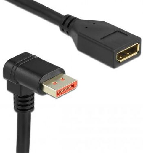 DeLock 87091 - DisplayPort 1.4 Verlängerungskabel Stecker 90 Grad unten gewinkelt zu Buchse 8K 60 Hz - 2m