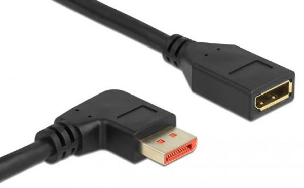DeLock 87078 - DisplayPort 1.4 Verlängerungskabel Stecker 90 Grad rechts gewinkelt zu Buchse 8K 60 Hz - 2m