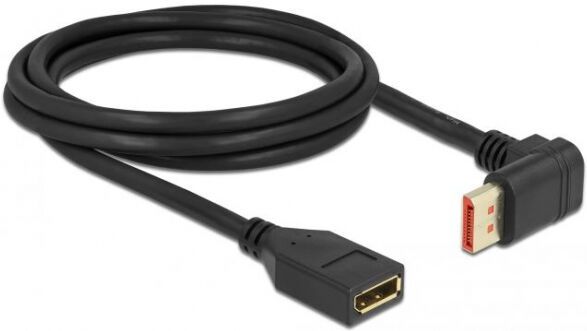 DeLock 87081 - DisplayPort 1.4 Verlängerungskabel Stecker 90 Grad oben gewinkelt zu Buchse 8K 60 Hz - 2m