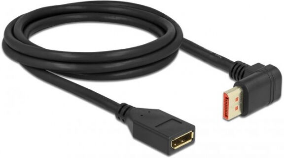 DeLock 87080 - DisplayPort 1.4 Verlängerungskabel Stecker 90 Grad oben gewinkelt zu Buchse 8K 60 Hz - 1m