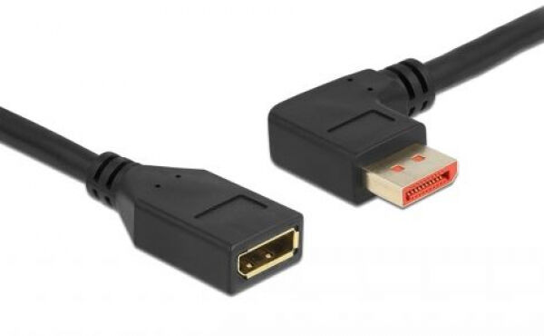 DeLock 87075 - DisplayPort 1.4 Verlängerungskabel Stecker 90 Grad links gewinkelt zu Buchse 8K 60 Hz - 2m
