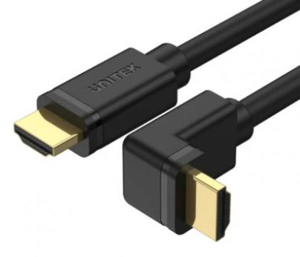 Unitek Y-C1002 - 4K 60Hz High Speed HDMI Right Angle 90 Grad Cable - 3m