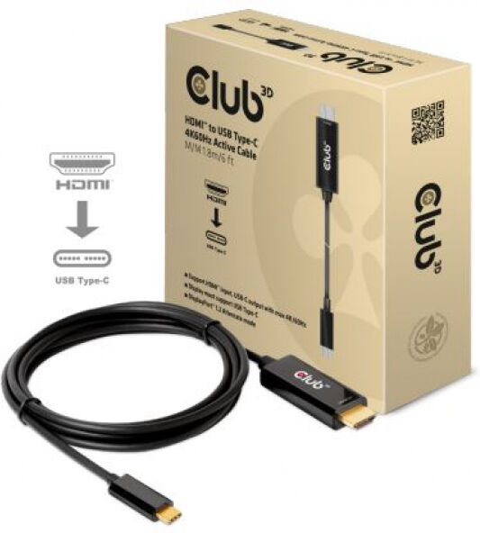 Club 3D CAC-1334 - HDMI to USB Type-C 4K60Hz Active Cable M/M - 1.8m