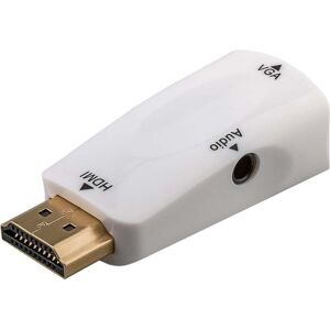 Goobay Kompakt HDMI™/VGA-adapter inkl. lyd, forgyldt