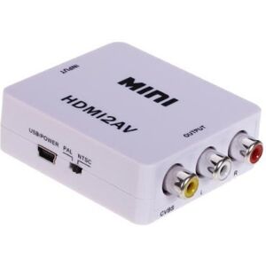 Northix HDMI til AV Adapter - (3x RCA) NTSC / PAL Kompatibel - Hvid