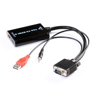 Northix VGA til HDMI-konverter med USB og 3.5 mm