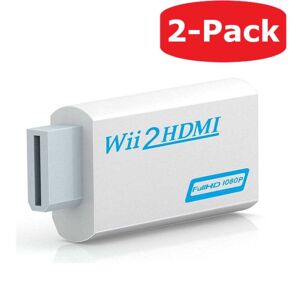 Delivast 2-Pack Wii til HDMI Adapter til Nintendo Wii 1080p FULL HD Hvid