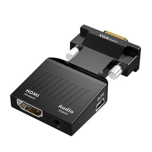 Shoppo Marte HW-2217 VGA to HDMI Converter With Audio Computer Host to HD Converter(Black)
