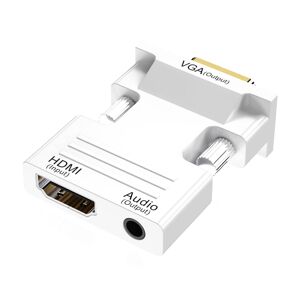 Shoppo Marte HDMI Female To VGA Male With Audio Adapter Computer Monitor TV Projector Converter(White)
