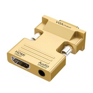 Shoppo Marte HDMI Female To VGA Male With Audio Adapter Computer Monitor TV Projector Converter(Gold)