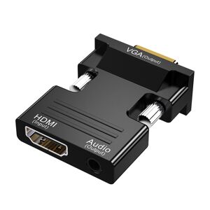 Shoppo Marte HDMI Female To VGA Male With Audio Adapter Computer Monitor TV Projector Converter(Black)