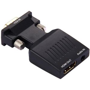 Shoppo Marte HD 1080P VGA to HDMI + Audio Video Output Converter Adapter for HDTV Monitor Projector(Black)