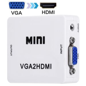 Shoppo Marte HD 1080P HDMI Mini VGA to HDMI Scaler Box Audio Video Digital Converter(White)