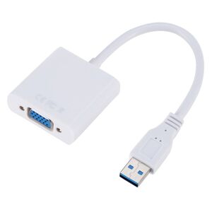 Shoppo Marte External Graphics Card Converter Cable USB3.0 to VGA, Resolution: 1080P(White)
