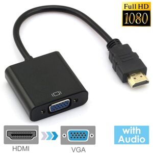 Shoppo Marte 24cm Full HD 1080P HDMI to VGA + Audio Output Cable for Computer / DVD / Digital Set-top Box / Laptop / Mobile Phone / Media Player(Black)